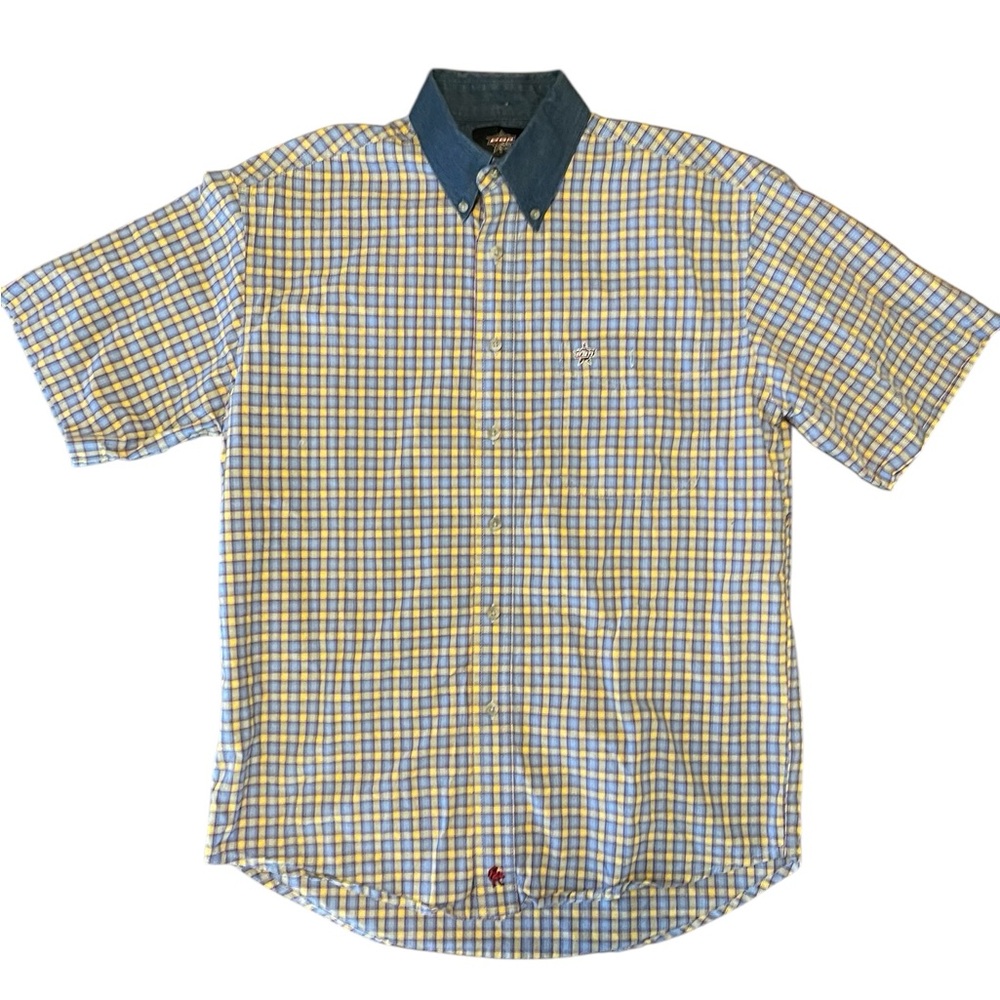 PBR bull Riders shirt size medium men’s button down plaid logo vintage